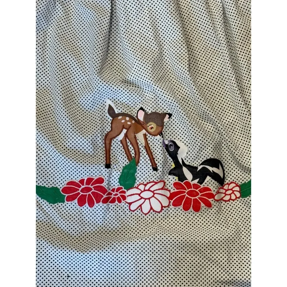 Rare Bambi 80s 90s Disney Appliqué Vintage Dress Sz.5/6